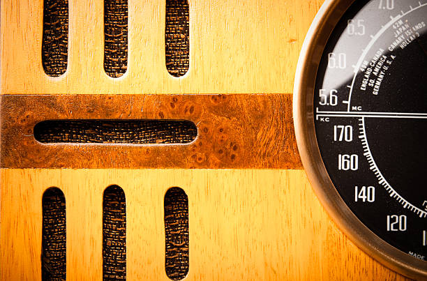 Closeup of a 1940's -era radio dial