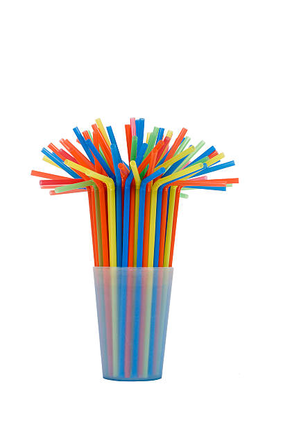 many multicolored tubules in blue glass