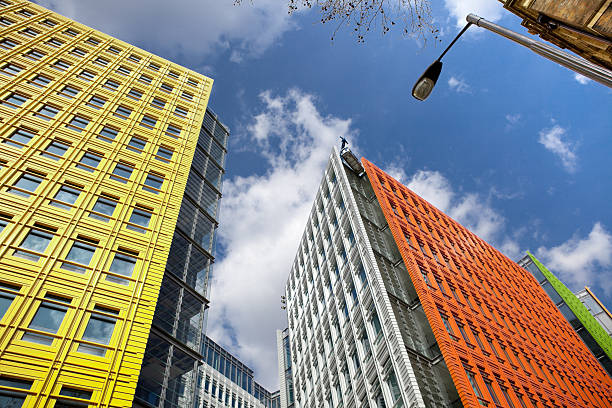 istock Office buildings with colorful facade 182713624