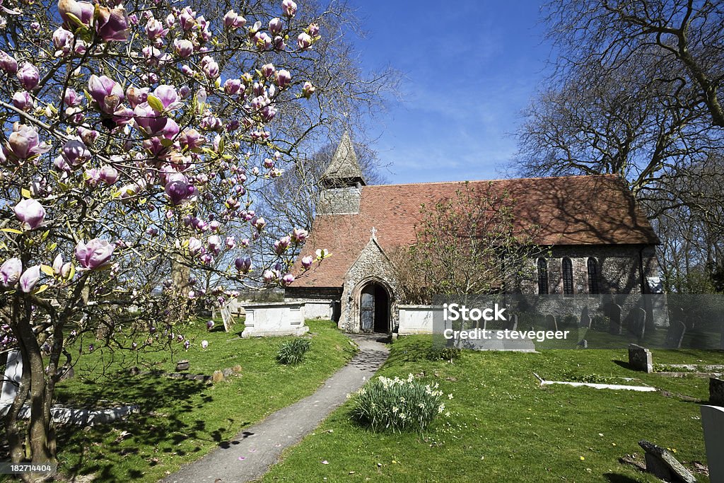 Old West Sussex Igreja na Primavera - Royalty-free Cemitério Foto de stock