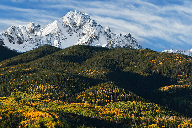 istock Snow Covered Mountain and Autumn Foliage 182714461