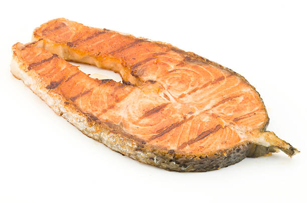 Grilled Salmon Fillet on White