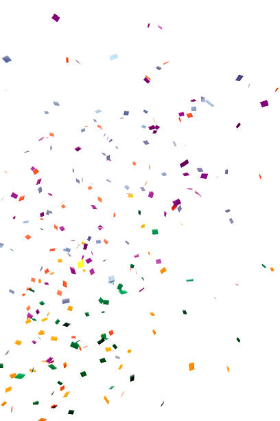Paper Confetti Falling, Isolated on White  confetti photos stock pictures, royalty-free photos & images