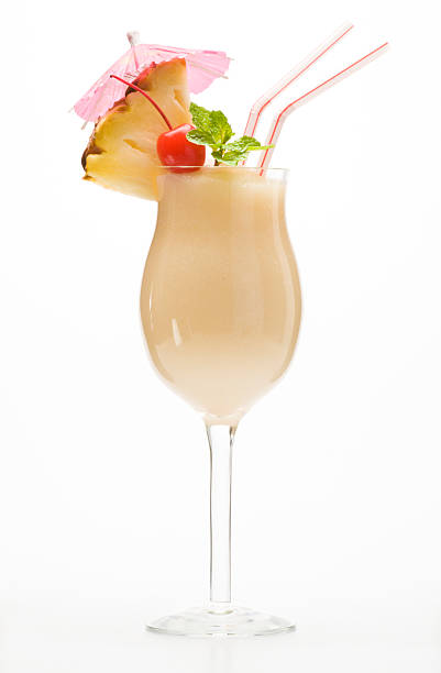 istock Pina colada tropical drink shot against white background 182714859