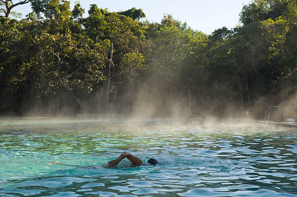 Unrecognizable person swimming