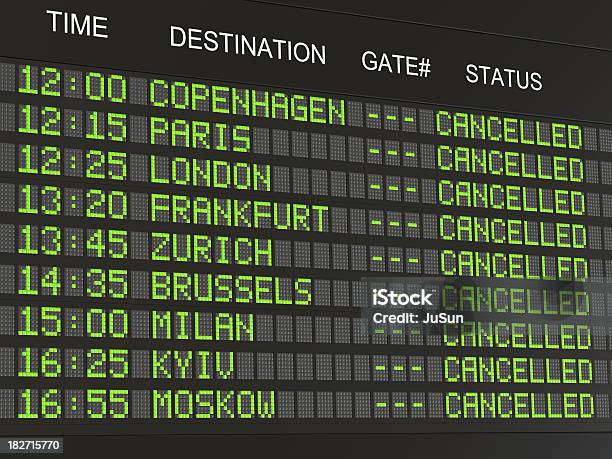 Аэропорта Полет О — стоковые фотографии и другие картинки Cancelled - английское слово - Cancelled - английское слово, Летать, Аэропорт