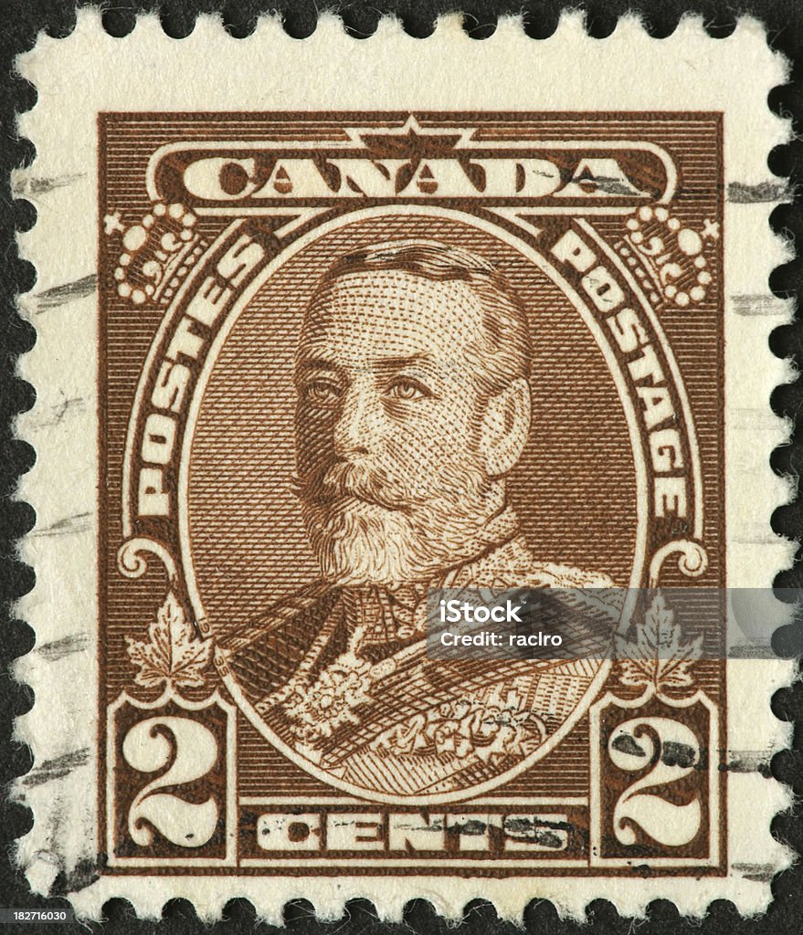 King George V on an old Canadian stamp Postage Stamp Stock Photo