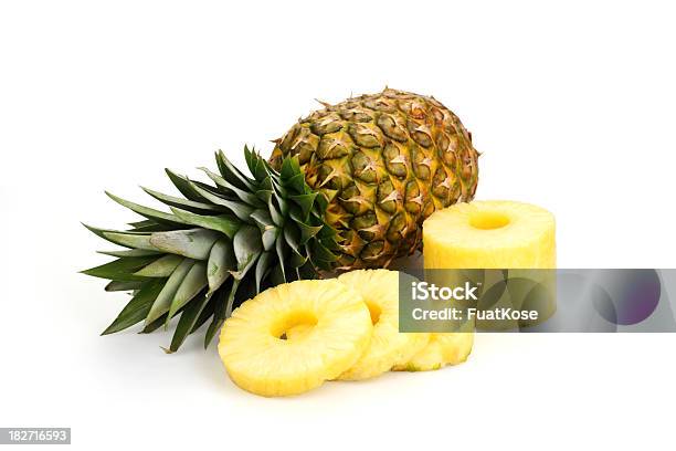 Świeże Plaster Ananasa - zdjęcia stockowe i więcej obrazów Ananas - Ananas, Neutralne tło, Białe tło