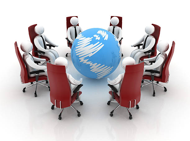 istock Business meeting with planet 182716762