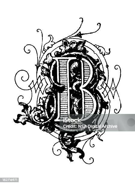 Typographic Decoraçãoletra B - Arte vetorial de stock e mais imagens de Letra B - Letra B, Objeto Decorativo, Alfabeto