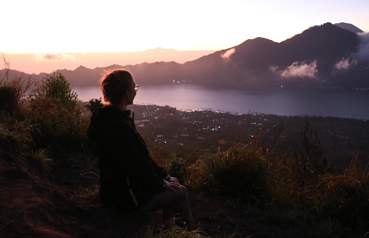 Girl looking Sunrise - Mount Batur