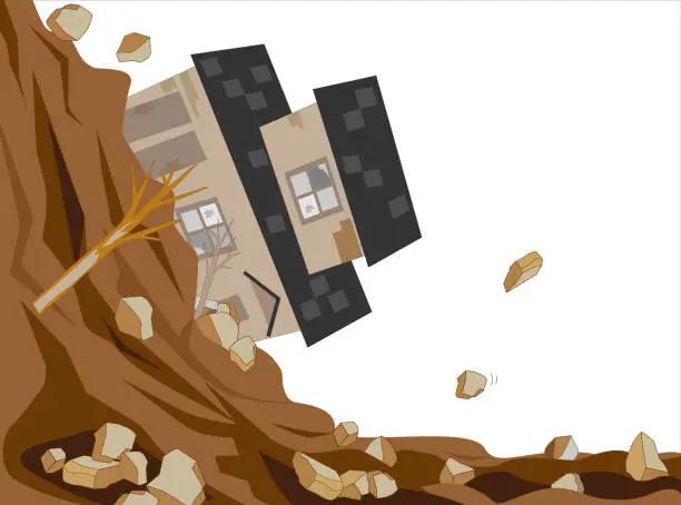 Vector illustration of landslide