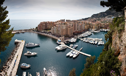Panorama view on small port in Monaco