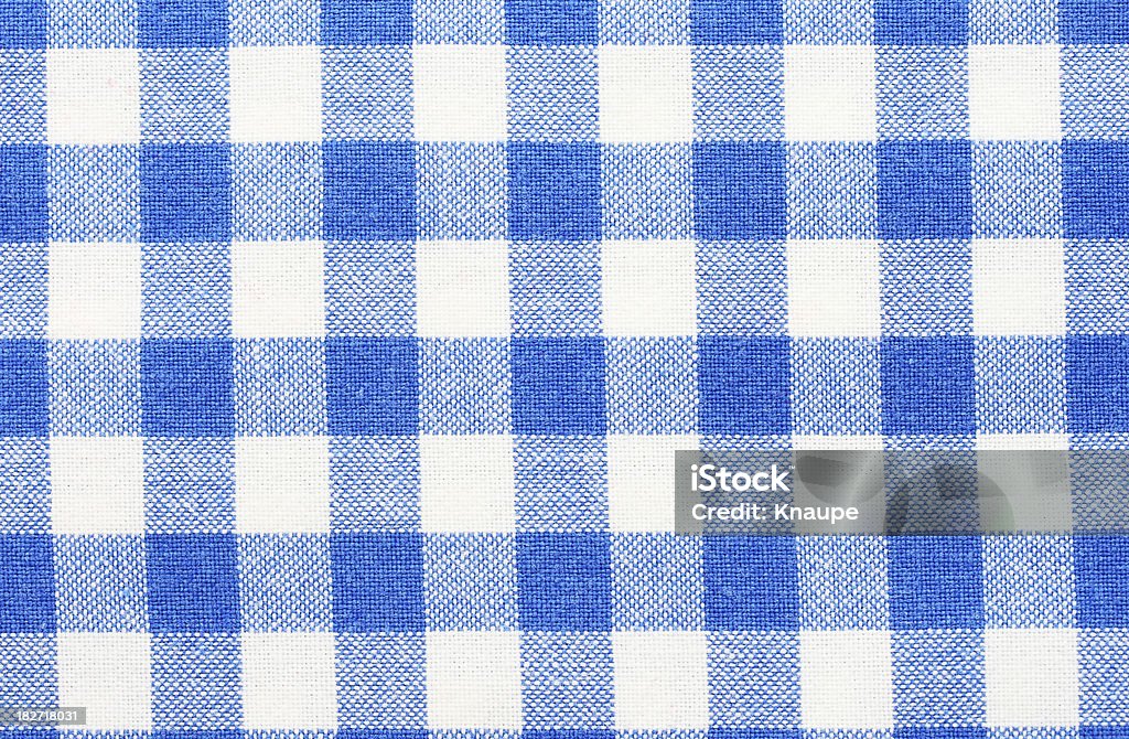Blue White checked Textile Background Blue Stock Photo