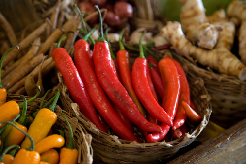 Chili Peppers In A Bowl.