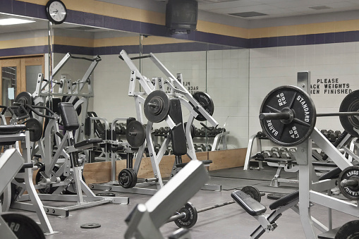 Weights in a gym