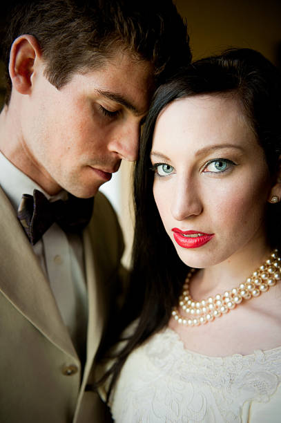 istock Vintage styled bride and groom 182718940