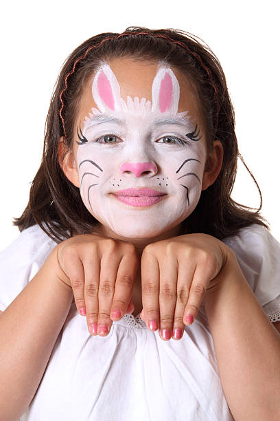 バニーフェイスペイント - bunny painting ストックフォトと画像