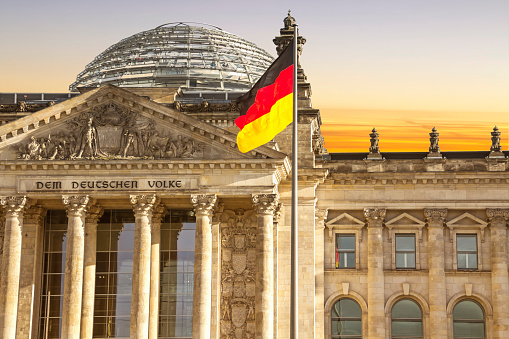 German parliament (Reichstag - Bundestag) building in Berlin city