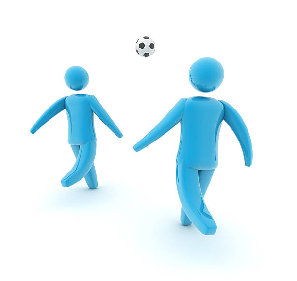 istock 3D person with soccer ball 182719625