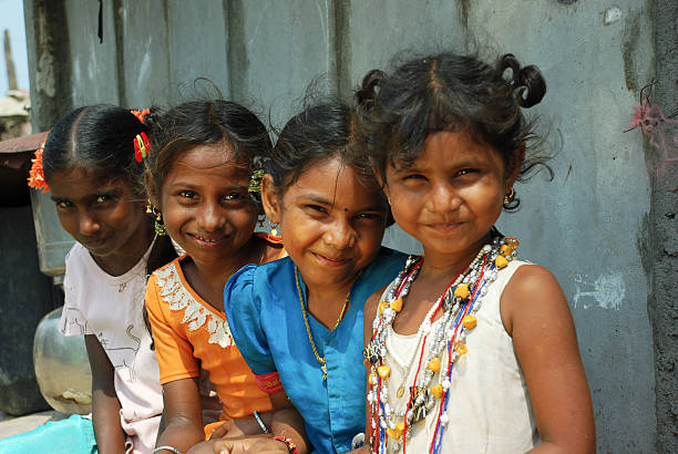 Indian Rural girls Indian Rural girls posing for the Camera... orphan stock pictures, royalty-free photos & images