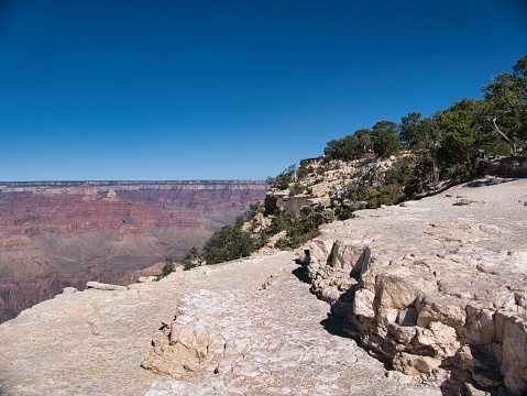 View of South Rim of Grand Canyon on a sunny day
