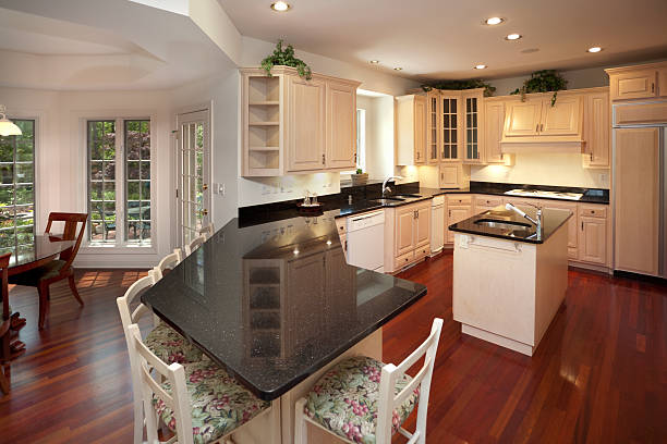istock Dine-In Kitchen With Granite Counter Tops, Hardwood Floors, Custom Design 182720561