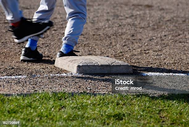 Runner At First Base Stock Photo - Download Image Now - Base - Sports Equipment, Base Runner, Baseball - Sport