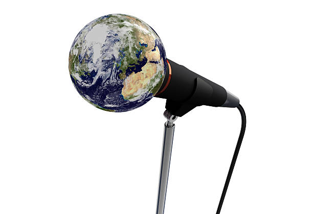 istock Concept: Addressing the World Microphone Audience - Copy Space 182720900