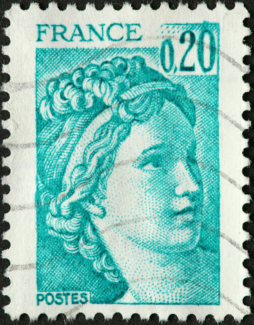classic beauty on a French stamp