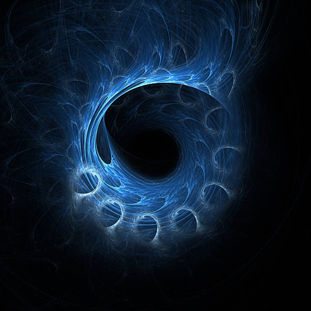 vortex bleu - fractal concentric light abstract photos et images de collection