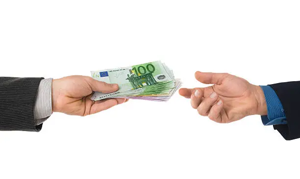 Photo of A financial transaction between two parties
