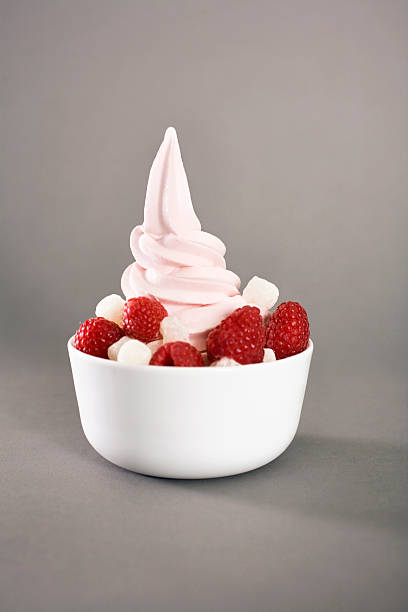istock A bowl of frozen yogurt with raspberry topping 182722211