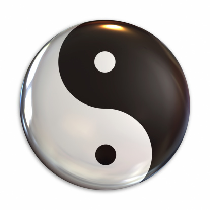Yin Yang Symbol isolated on white.