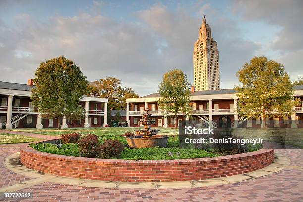 Louisiana State Capitol Seen From The Pentagon Barracks Stock Photo - Download Image Now