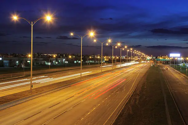 Photo of Montreal Illuminated Highway at Night