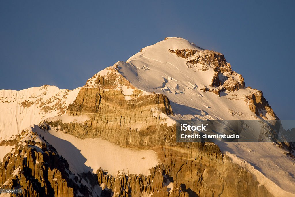 Summit of Anderson in warmen Morgen Licht. - Lizenzfrei Berg Mount Aconcagua Stock-Foto