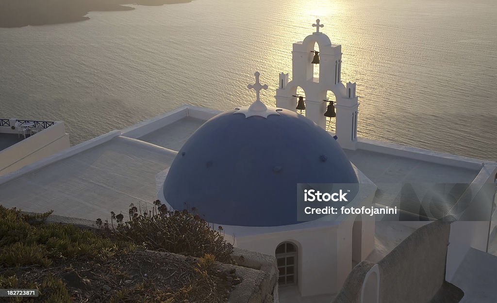 Santorini church "Santorini church at sunset, Greece canon eos5dClick for more pics:" Aegean Islands Stock Photo