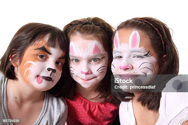 Gesicht Gemalt Sisters Stockfoto und mehr Bilder von Kind - Kind, Make-Up, Bemaltes Gesicht