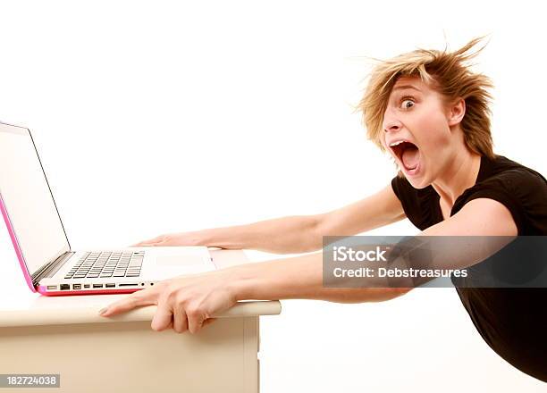 Technical Difficulties Stock Photo - Download Image Now - Super Slow Motion, Internet, Only Women