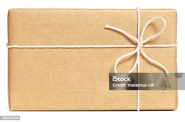 Brown Wrapped Parcel Stock Photo - Download Image Now - Gift, Wrapping Paper, Box - Container