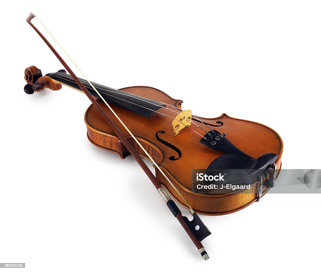 Violín sobre fondo blanco - Foto de stock de Violín libre de derechos