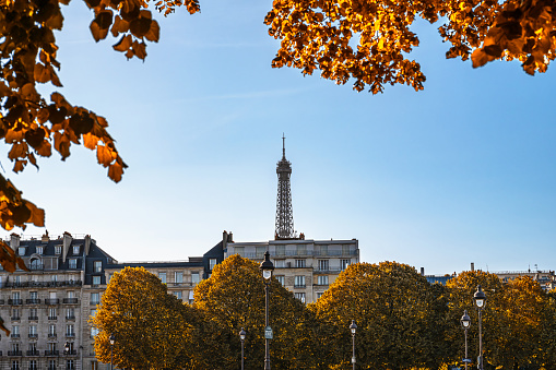 View on Eiffel Tower, in autumn