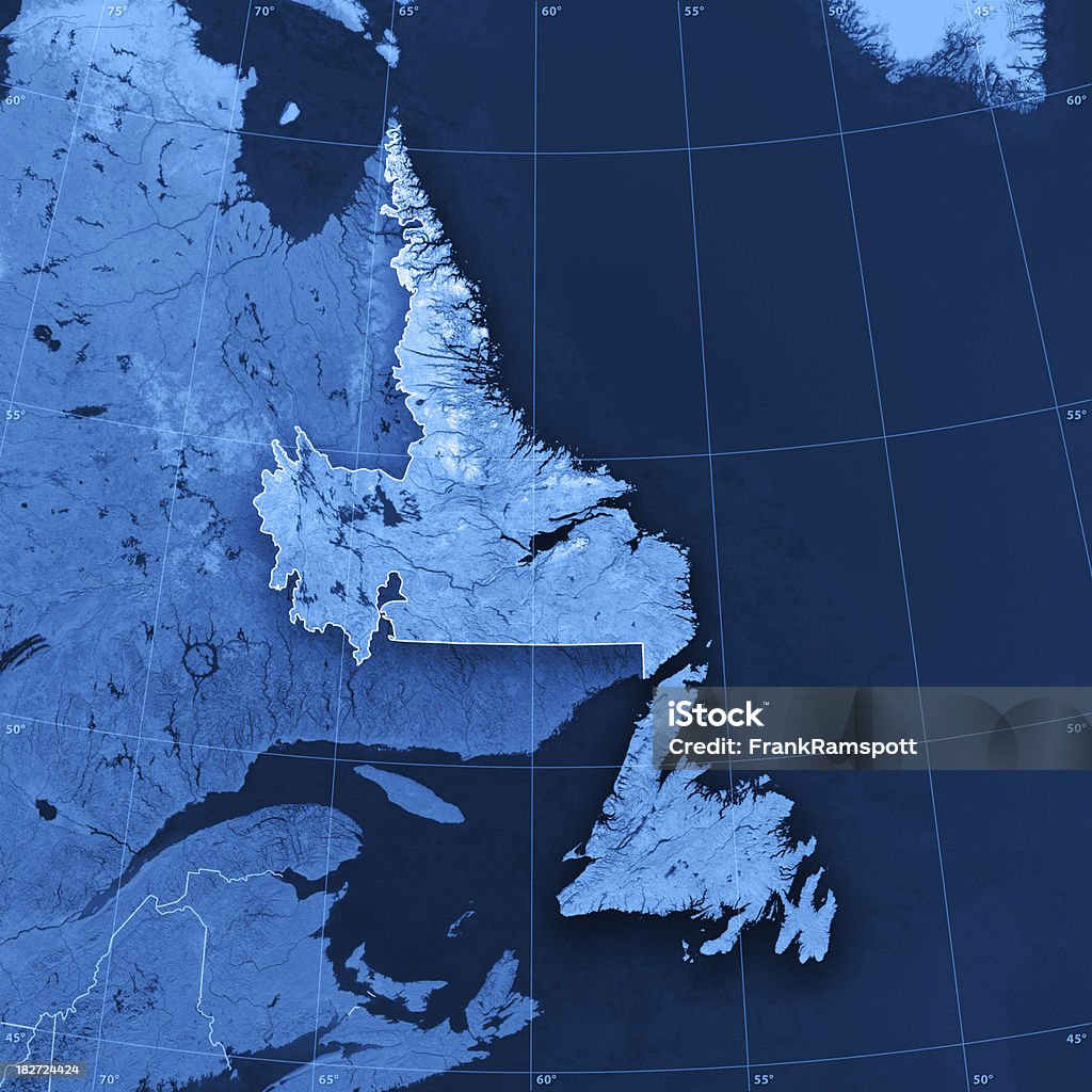 Newfoundland e Labrador Topographic mapa - Foto de stock de Mapa royalty-free