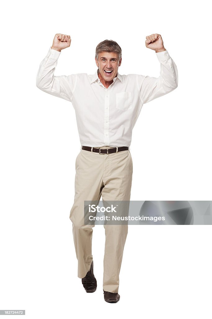 Meia Idade homem Desfrute. Isolado - Royalty-free Homens Foto de stock