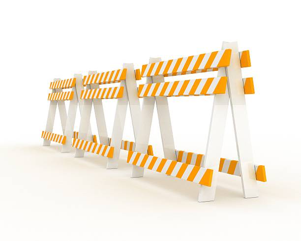 road barriers stock photo