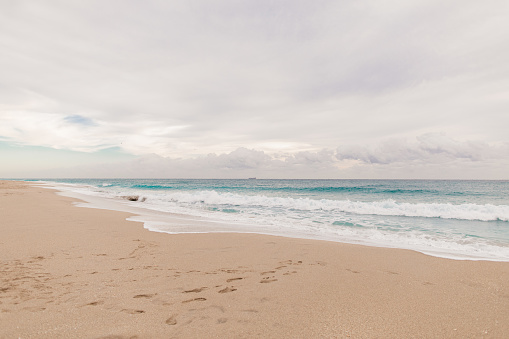 Overcast Sunrise Over the Palm Beach, Florida Seashore in November of 2023