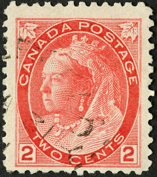 Photo of Queen Victoria on an old Canadian stamp