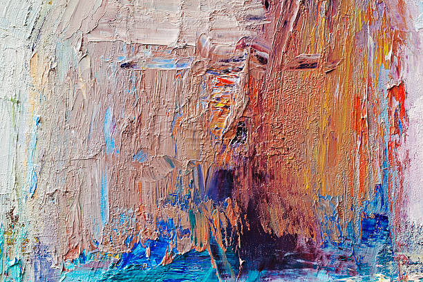 istock Abstract painted blue and orange  art backgrounds. 182725574