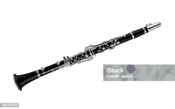 Closeup Di Nuovo Alta Qualità Clarinetto Isolato Su Bianco - Fotografie stock e altre immagini di Clarinetto